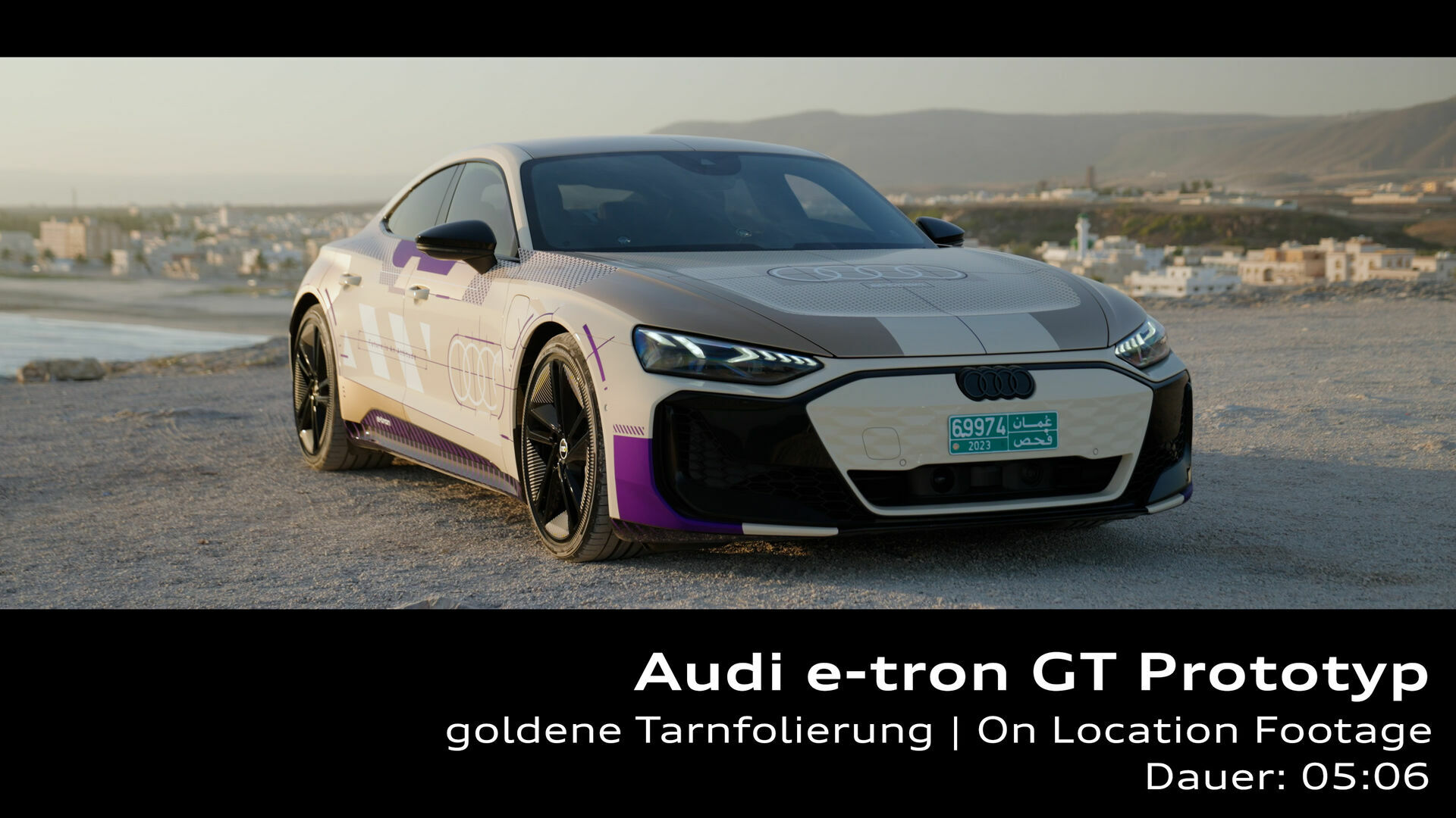 Audi e-tron GT Prototyp (goldene Tarnfolierung) – Footage (On-Location)