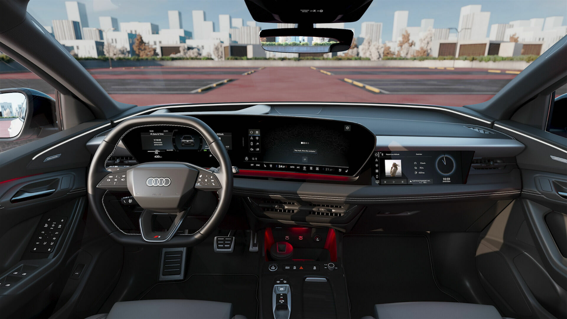 Audi Q6 e-tron – Neues Anzeigen-Bedienkonzept – Animation