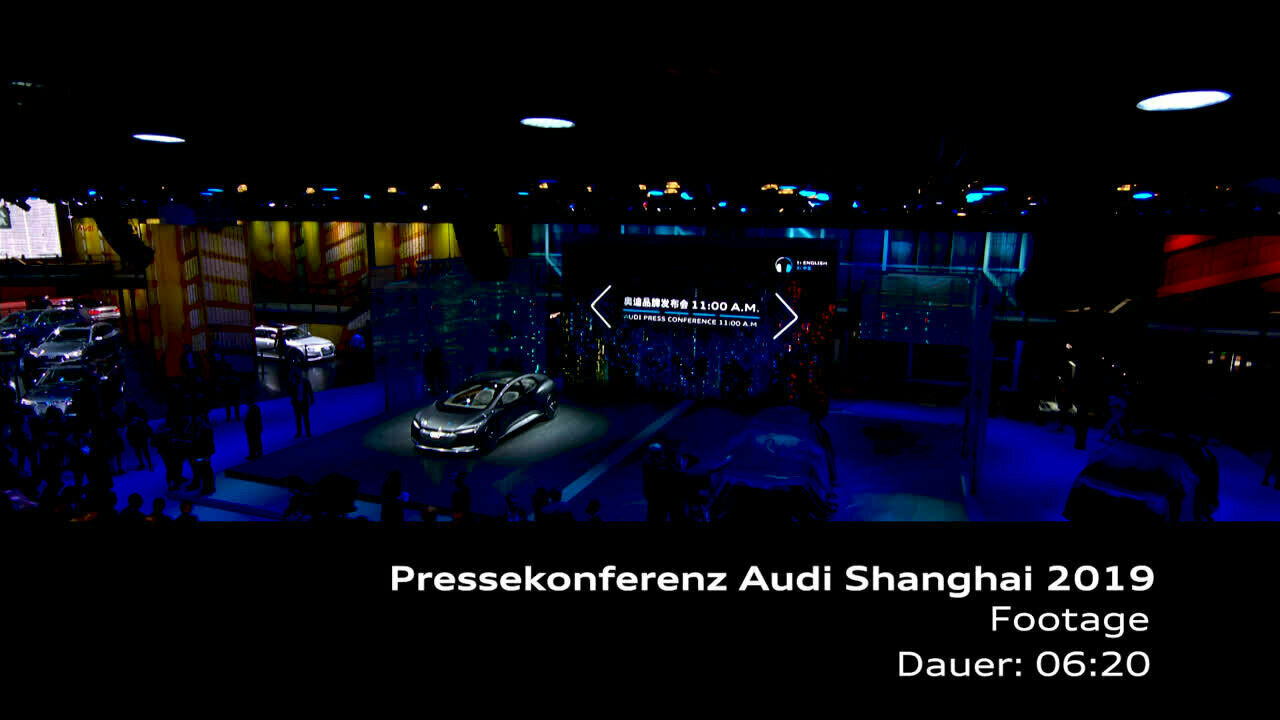Footage Paket Audi Pressekonferenz Auto Shanghai DE