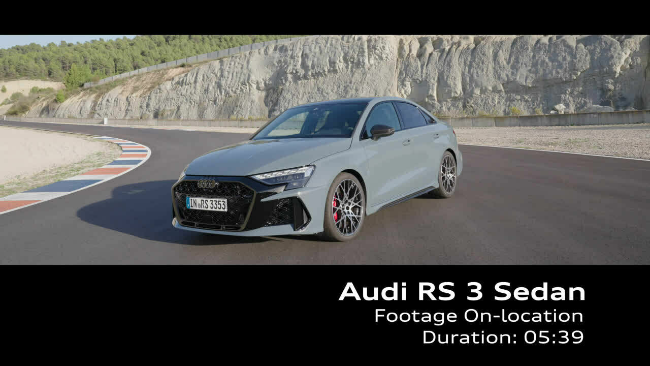 Audi RS 3 Sedan Kemora gray   Footage (on location)