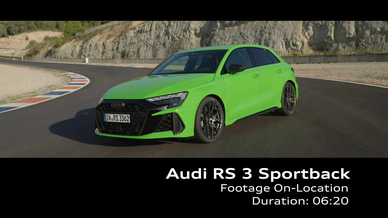 Audi RS 3 Sportback Kyalami green   Footage (on location)