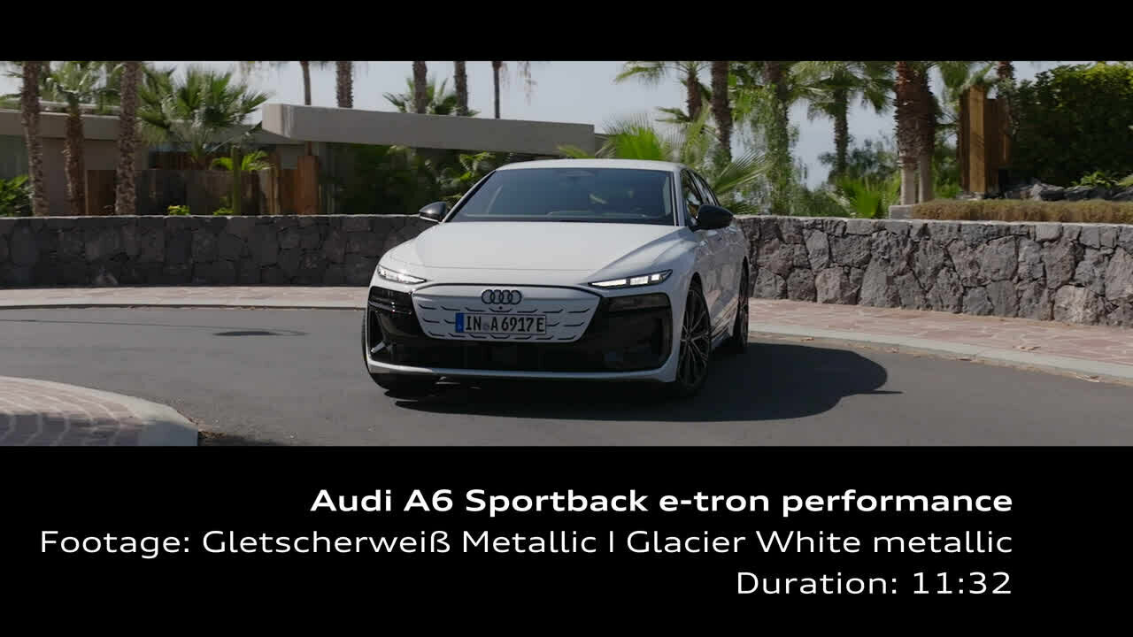 Audi A6 Sportback e-tron performance Gletscherweiß – Footage (On-Location)