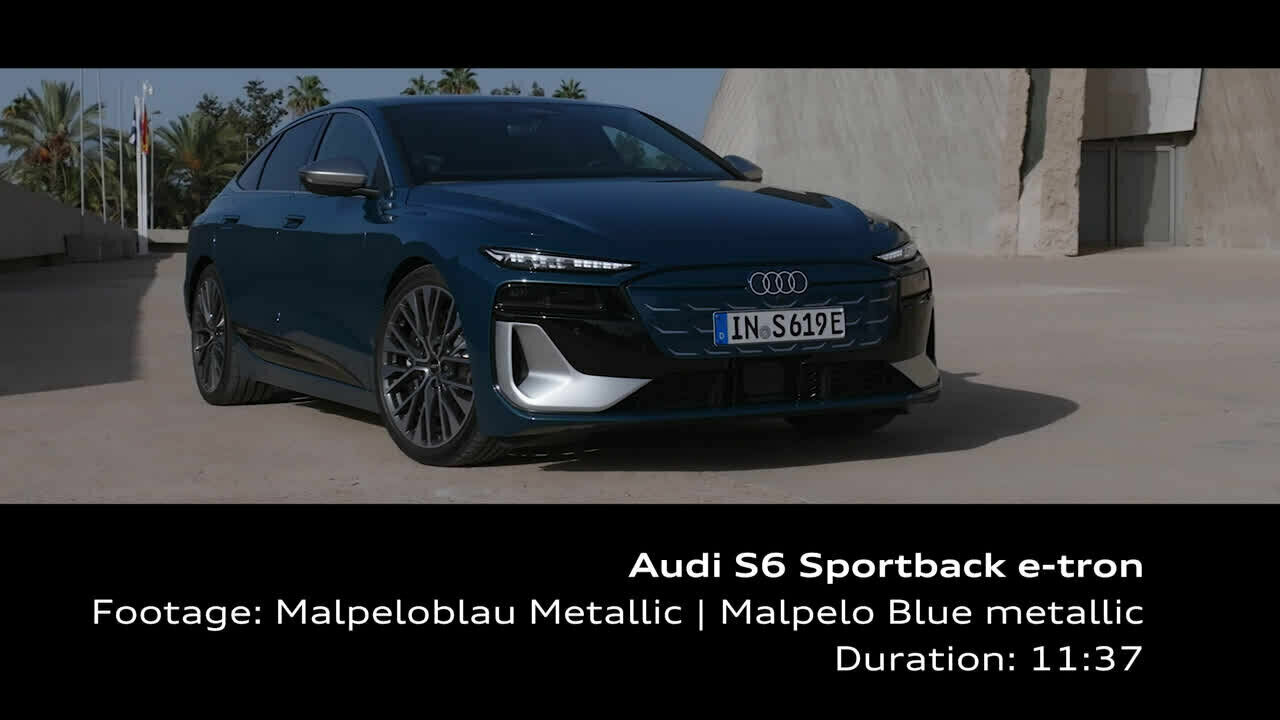 Audi S6 Sportback e-tron Malpelo blue – Footage (on location)