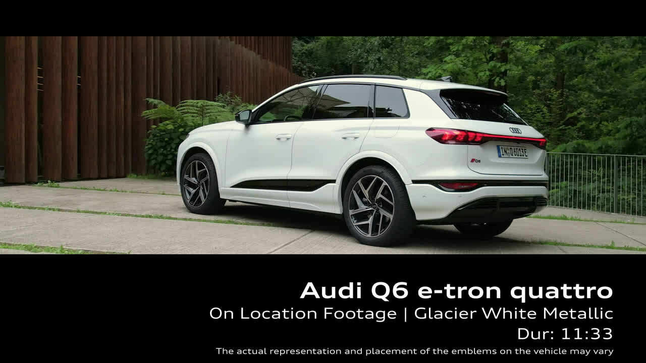 Audi Q6 e-tron quattro Gletscherweiß Metallic – Footage (On-Location)