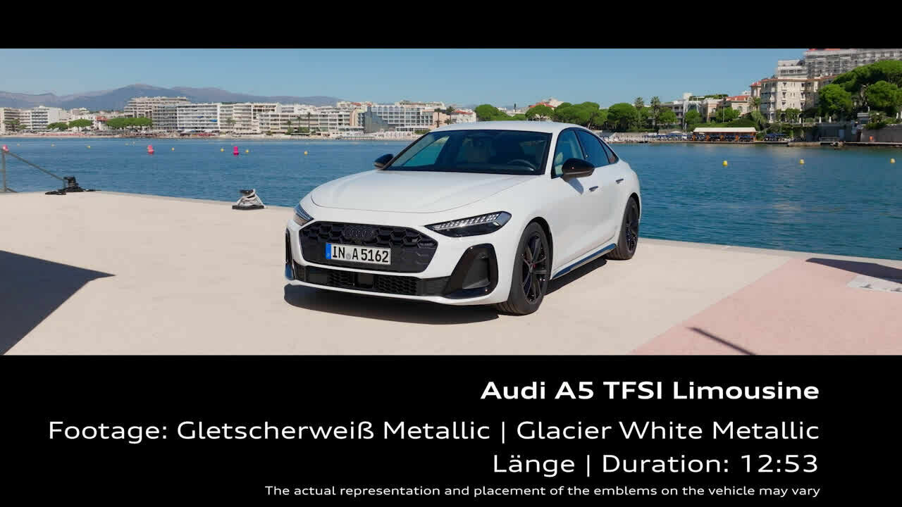 Audi A5 Sedan Glacier white metallic – Footage (on location)