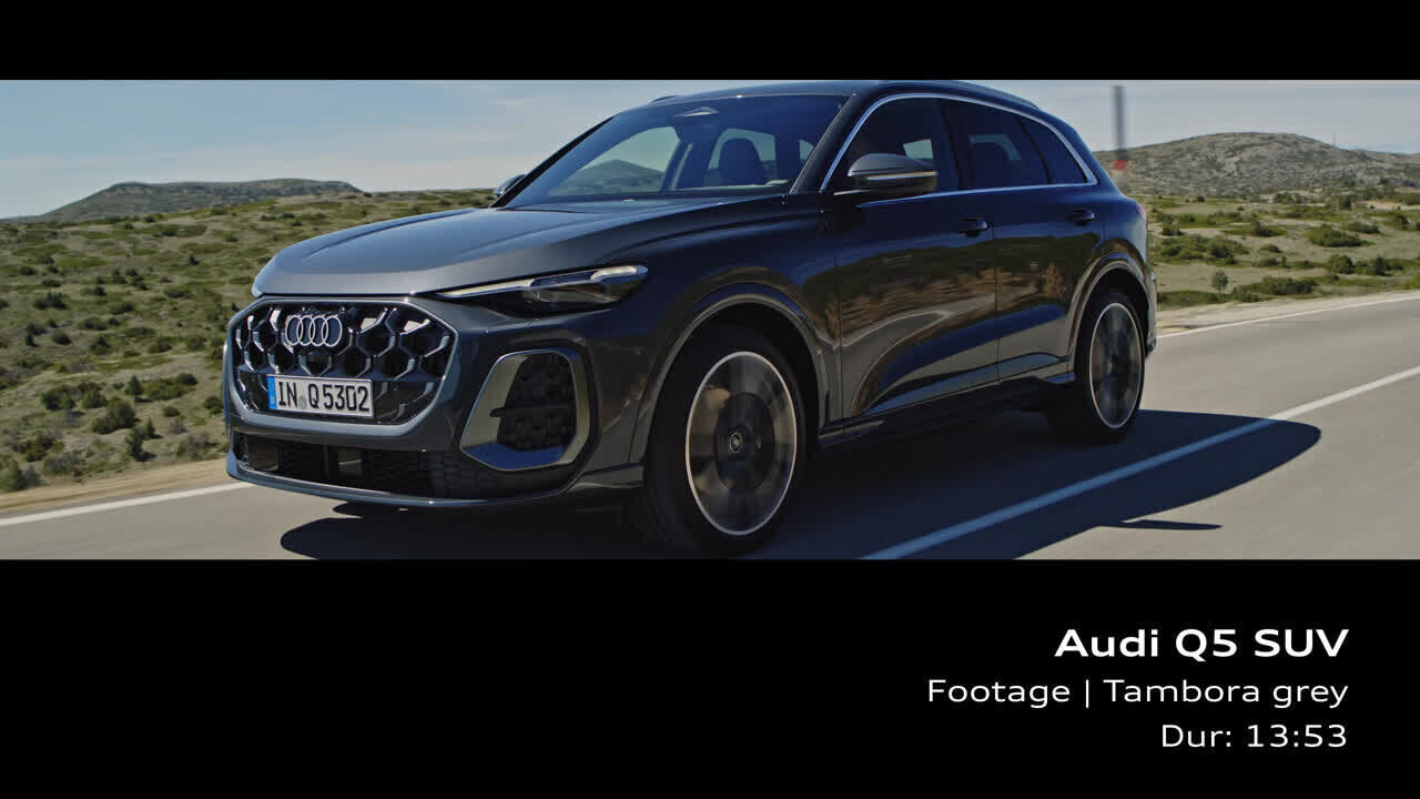 Audi Q5 SUV Tambora gray metallic – Footage (on location)