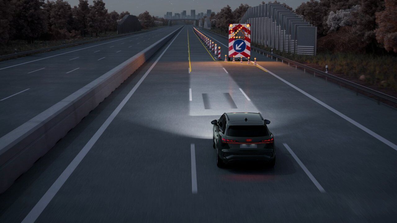 Audi Q3 SUV – Digital Matrix LED functions with micro LED technology – Animation