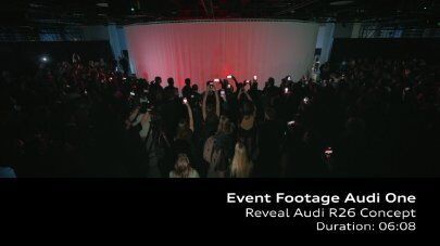 Event Audi One – Enthüllung des Audi R26 Concept – Footage (On-Location, vertikal)