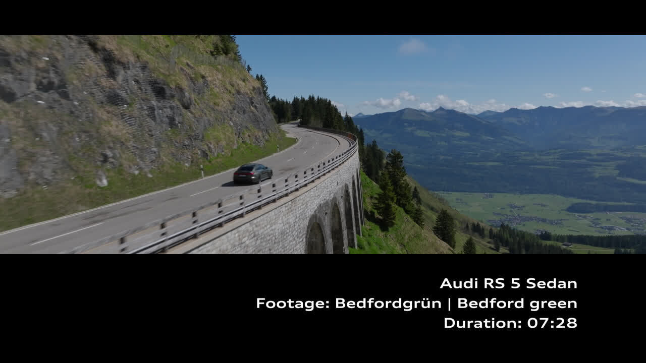 Audi RS 5 Limousine Bedfordgrün – Footage (On-Location)